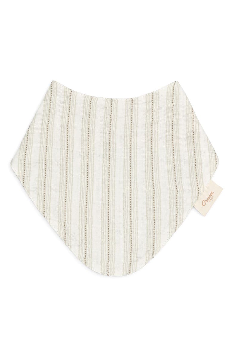 CRANE BABY Avery 3-Pack Cotton Muslin Bandana Bibs, Alternate, color, Ivory