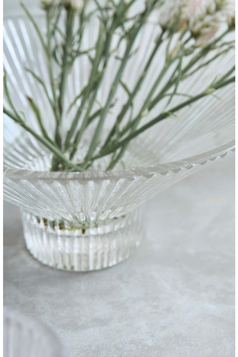 Pressed Clear Glass Low Bowl, Alternate, color, Clear