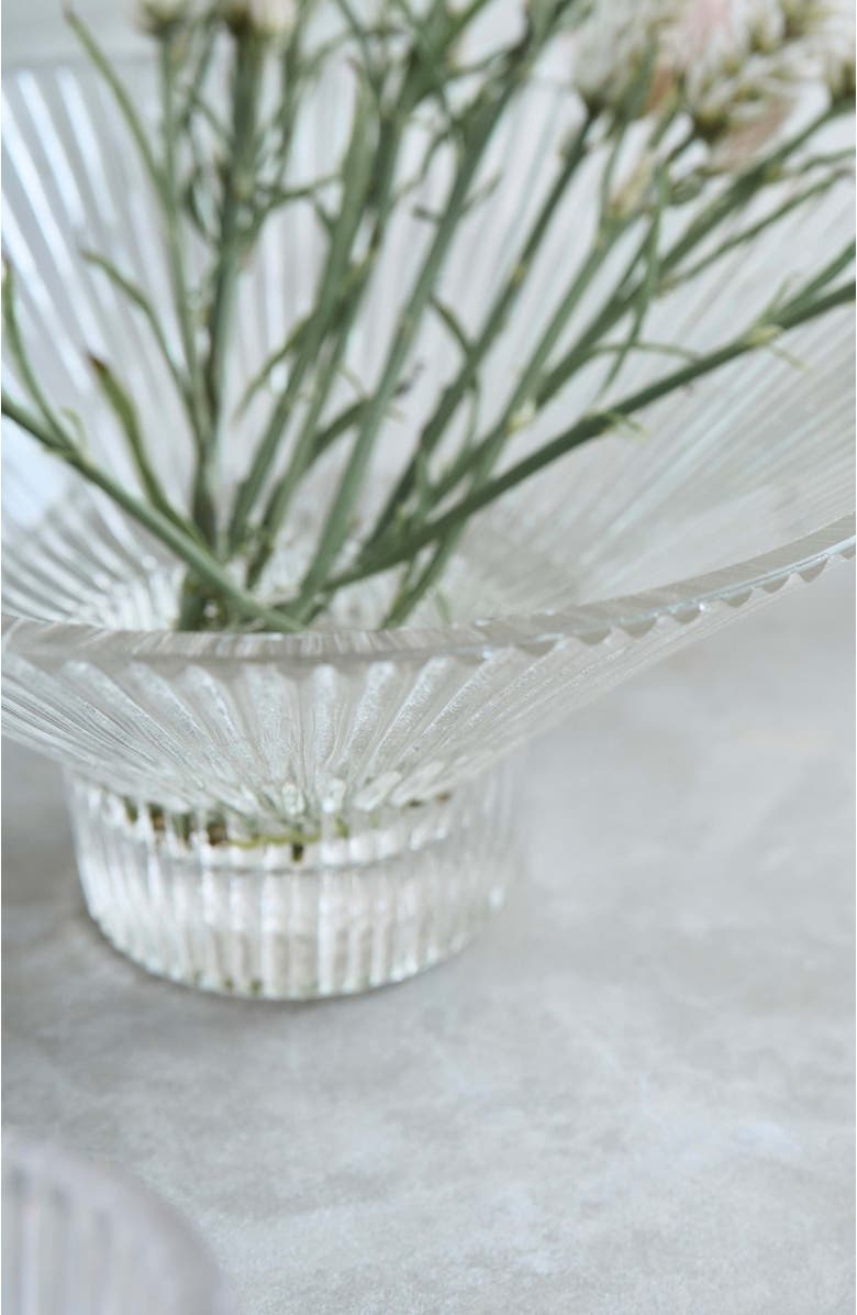 The Collective Home Pressed Clear Glass Low Bowl, Alternate, color, Clear