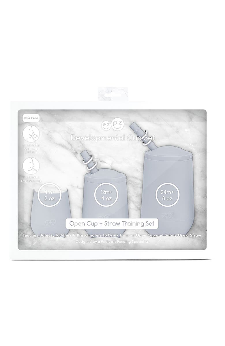 ezpz Developmental Cup Set, Alternate, color, Pewter