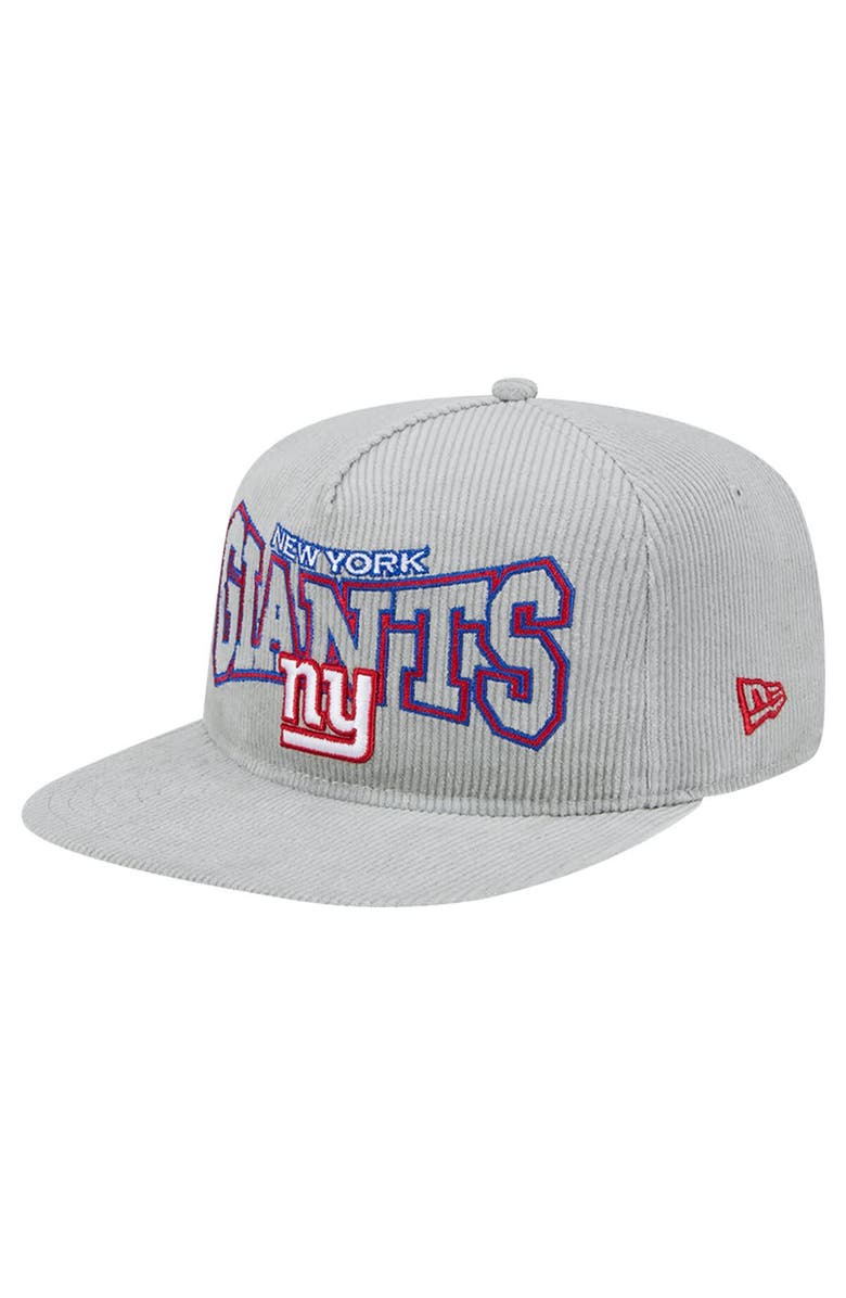 New Era Men's New Era Gray New York Giants Corduroy Golfer Adjustable Hat, Main, color, Gray