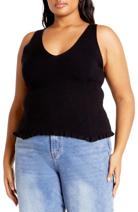 Sarah Ribbed Tank Top (Plus)