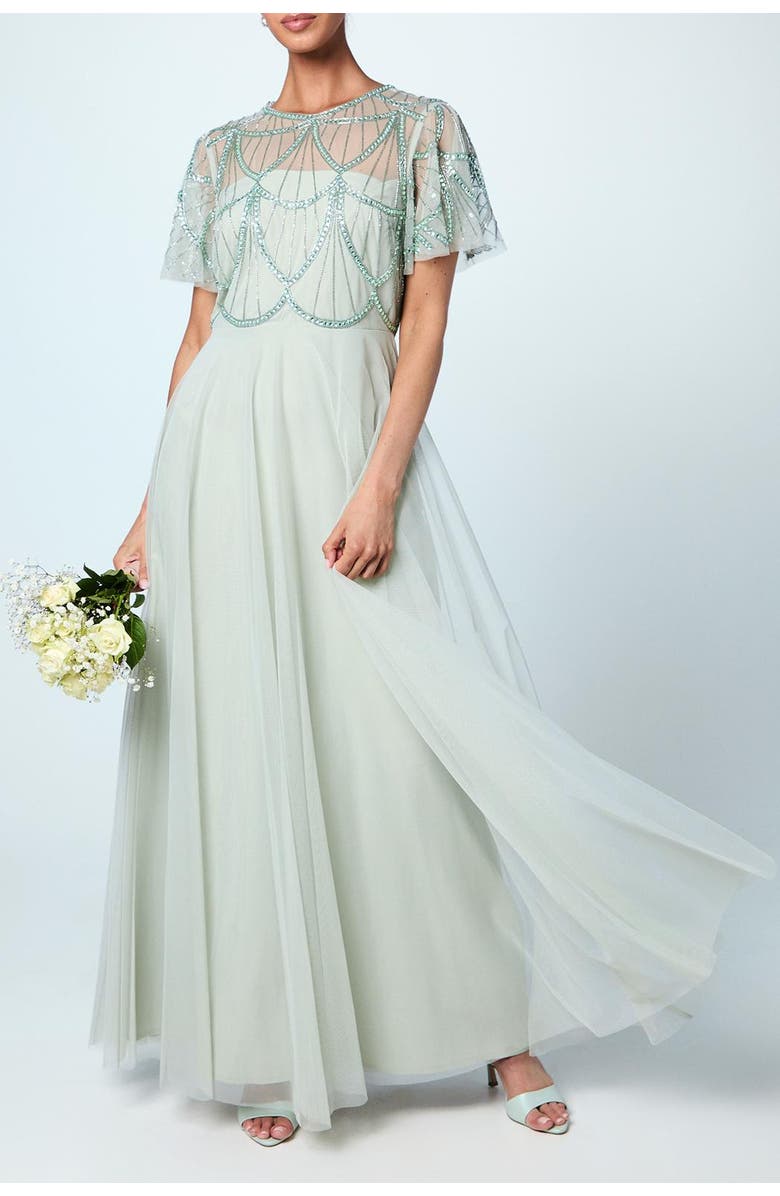Coast Embellished Bodice Bridesmaids Dress, Alternate, color, Sage