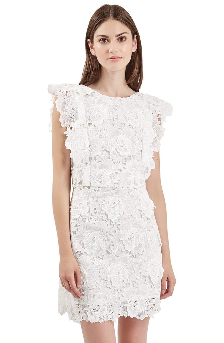 Topshop Lace A-Line Dress, Main, color,