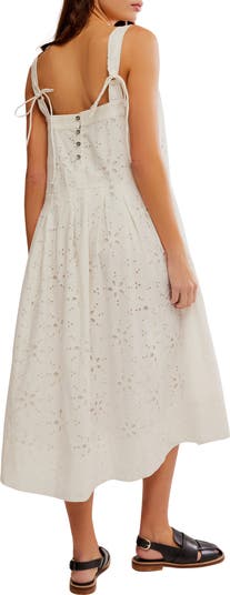 Primavera Cotton Eyelet Midi Sundress