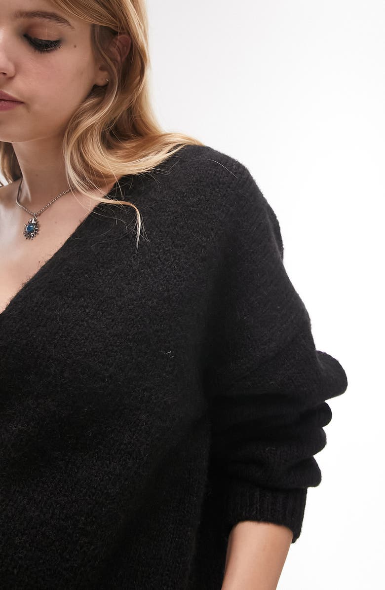 Topshop V-Neck Midi Cardigan, Alternate, color, 