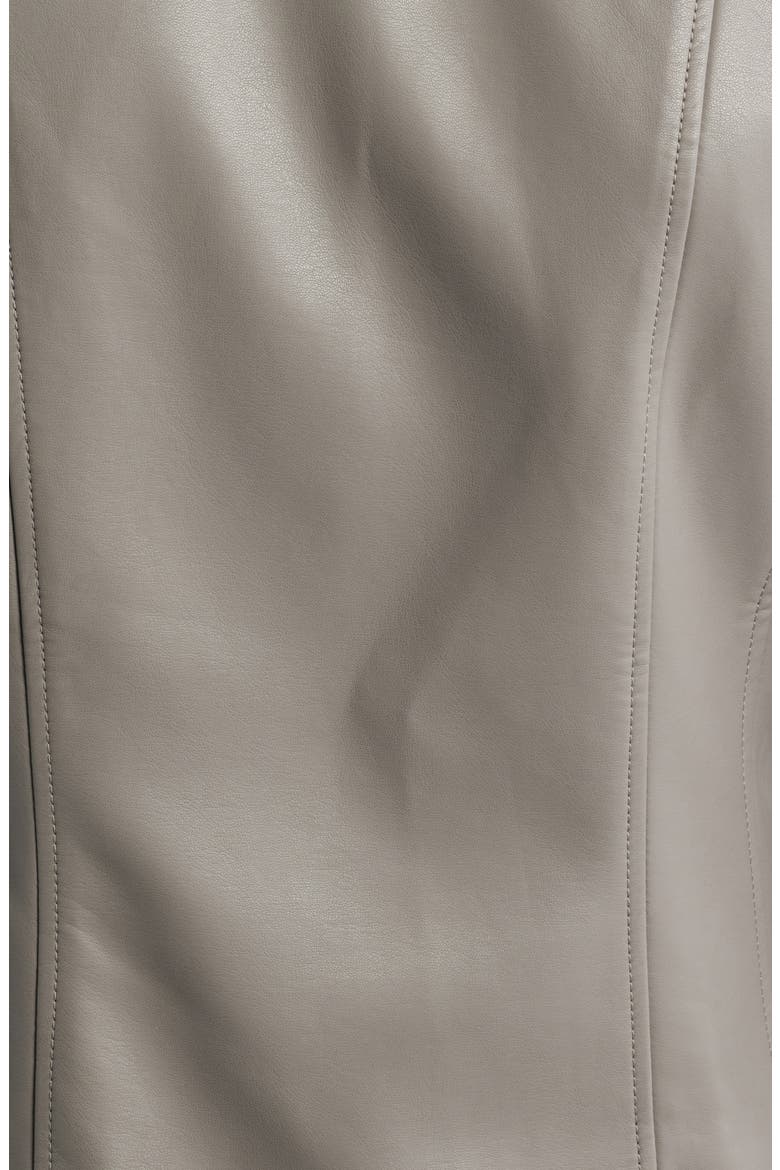 Front Zip Faux Leather Jacket, Alternate, color, DOVE GREY