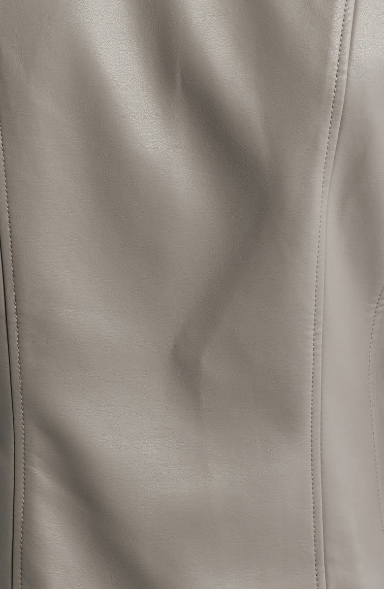 Via Spiga Front Zip Faux Leather Jacket, Alternate, color, Dove Grey