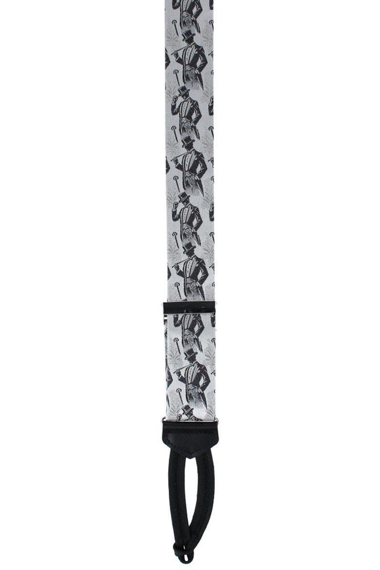 XL Ambrose Dapper Nights Silk Formal Suspenders, Alternate, color, SILVER