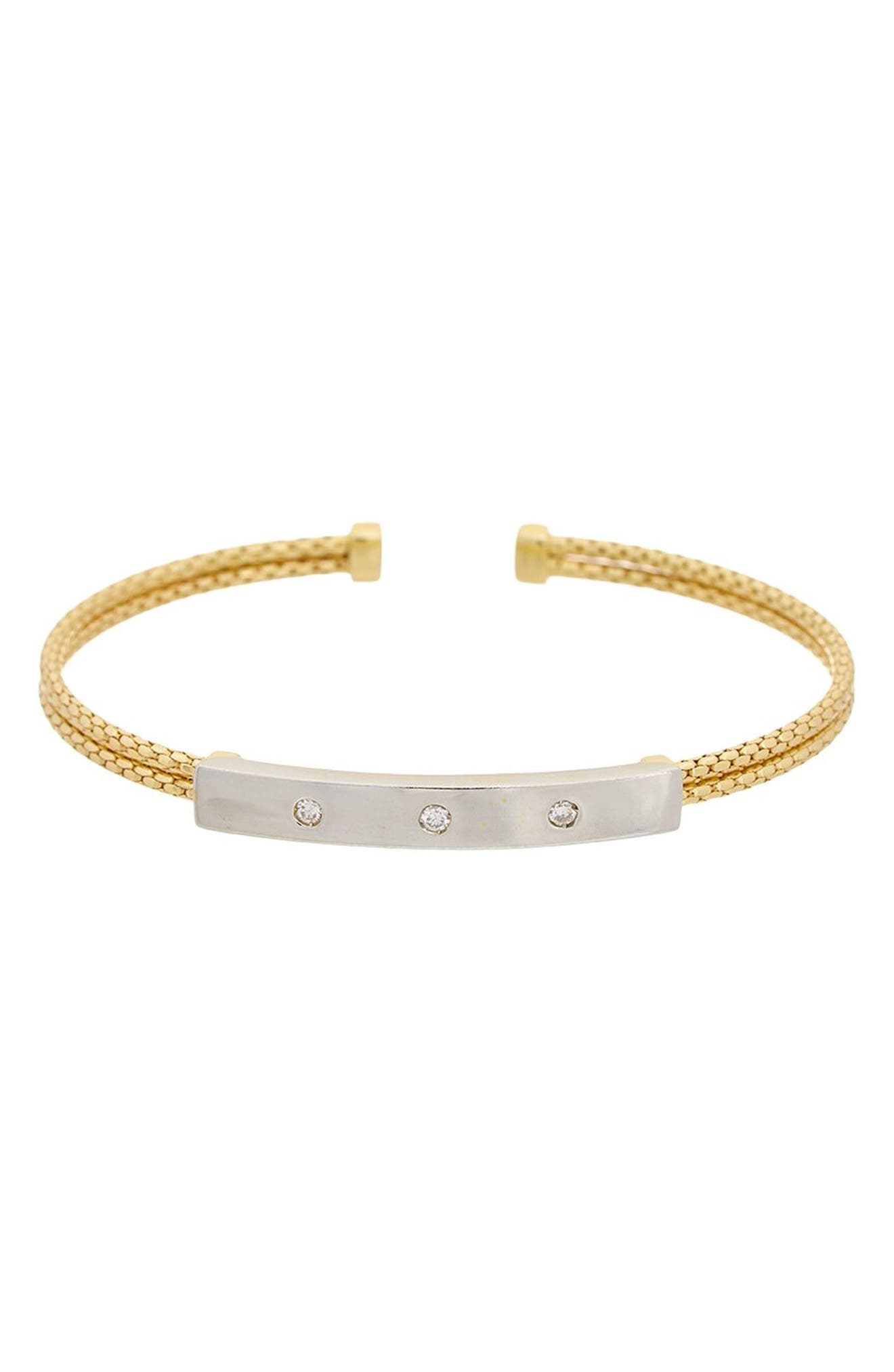 Sterling Silver Diamond Cuff Bangle