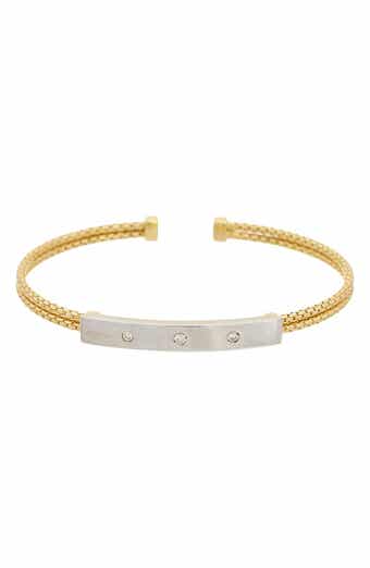 Sterling Silver Diamond Cuff Bangle
