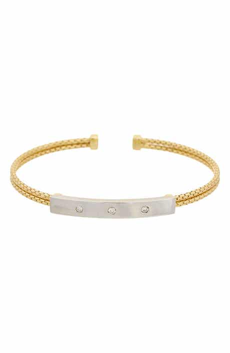 Sterling Silver Diamond Cuff Bangle