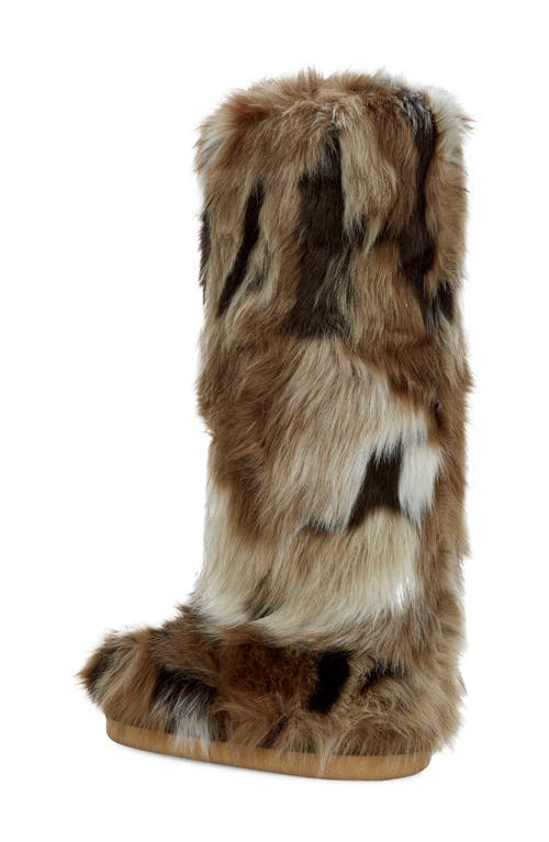 Azalea Wang Fennec Faux Fur Over The Knee Boot In Multi