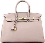 Pre-Owned Hermes Birkin Handbag Grey Togo with Gold Hardware 35