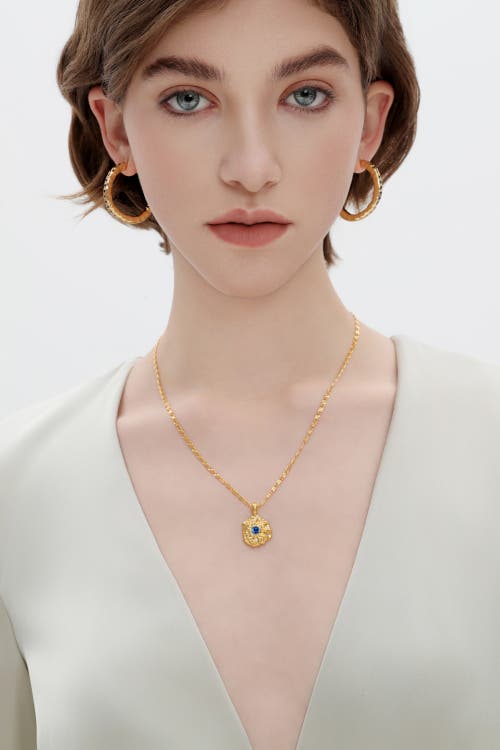 Classicharms Shayla Molten Cubic Zirconia Pendant Necklace In Gold