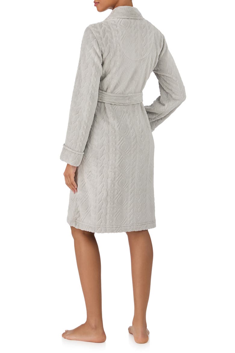 Fleece Monogram Robe, Alternate, color, GREY