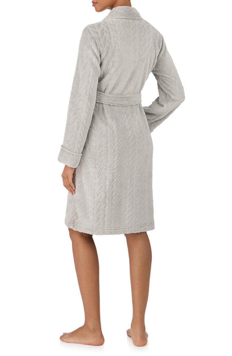 Lauren Ralph Lauren Fleece Monogram Robe, Alternate, color, Grey