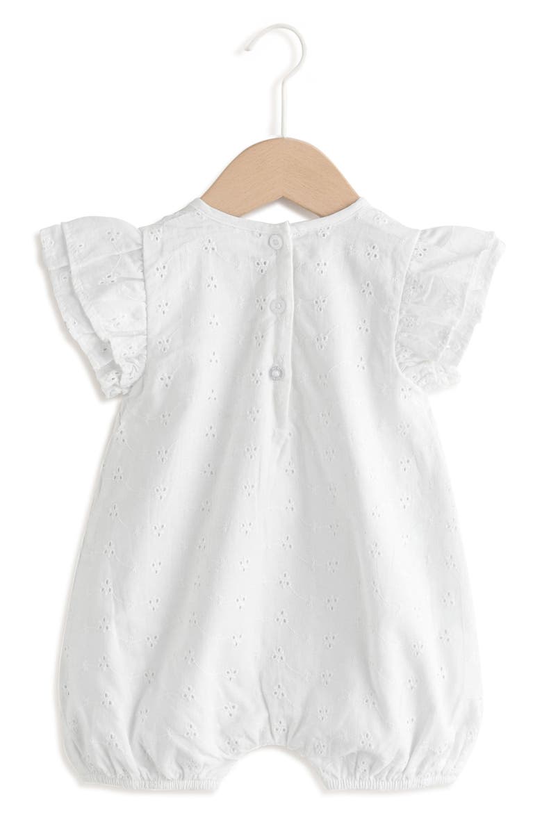Eyelet Embroidered Wrap Romper, Alternate, color, WHITE