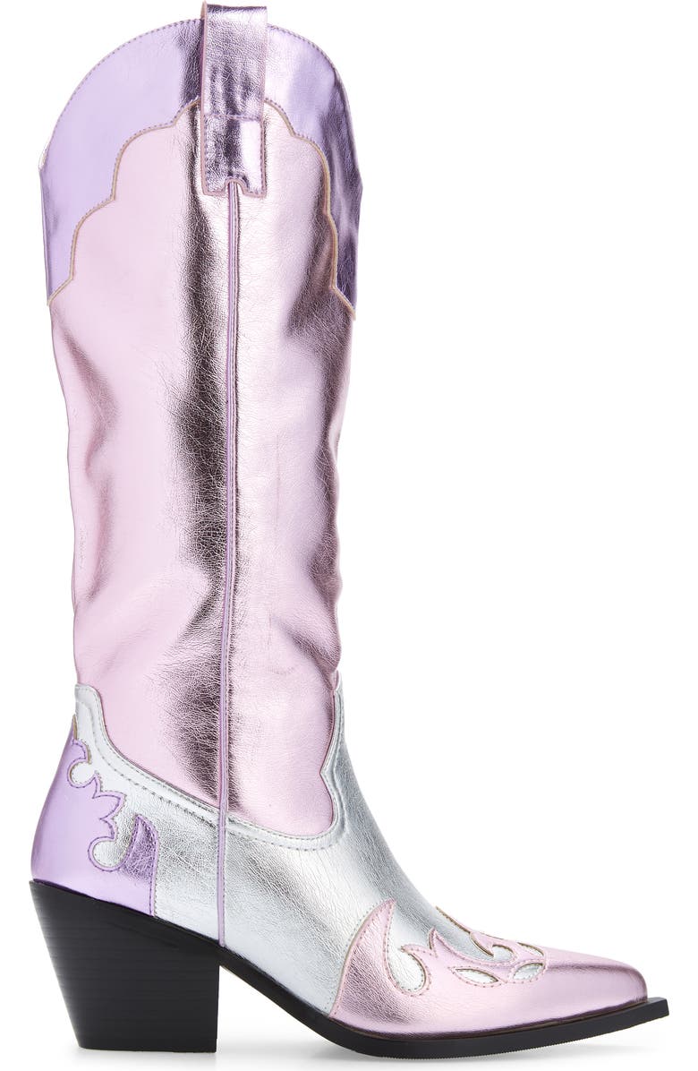 AZALEA WANG Hendrix Knee High Western Boot, Alternate, color,