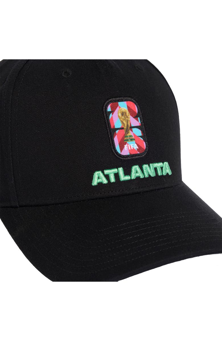 adidas FIFA World Cup 2026<sup>™</sup> Atlanta Adjustable Twill Ball Cap, Alternate, color, Black/ White
