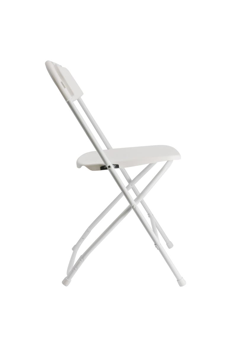 4 Piece Plastic Folding Chair, Alternate, color, White