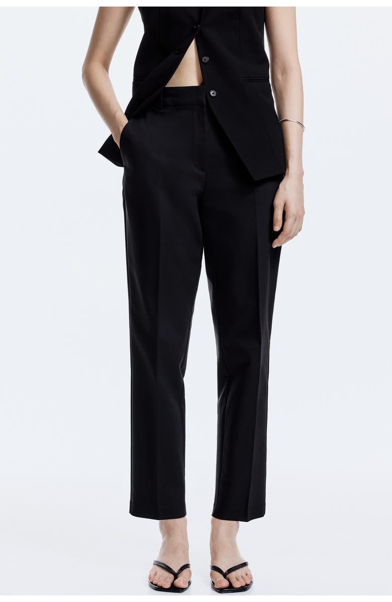 H&M Cigarette Trousers, Alternate, color, Black