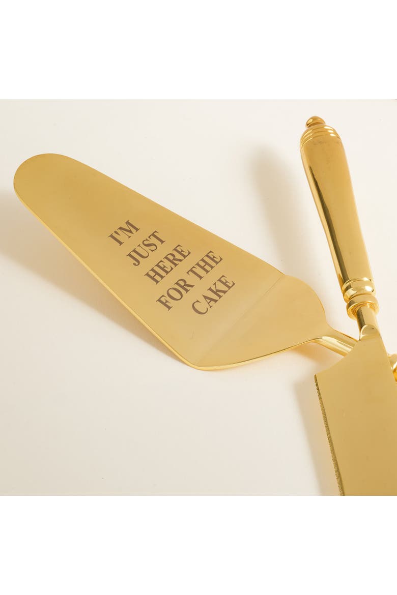Tanda Steel Cake Service Set of 2 Entertaining Essential, Alternate, color, Metallic Gold