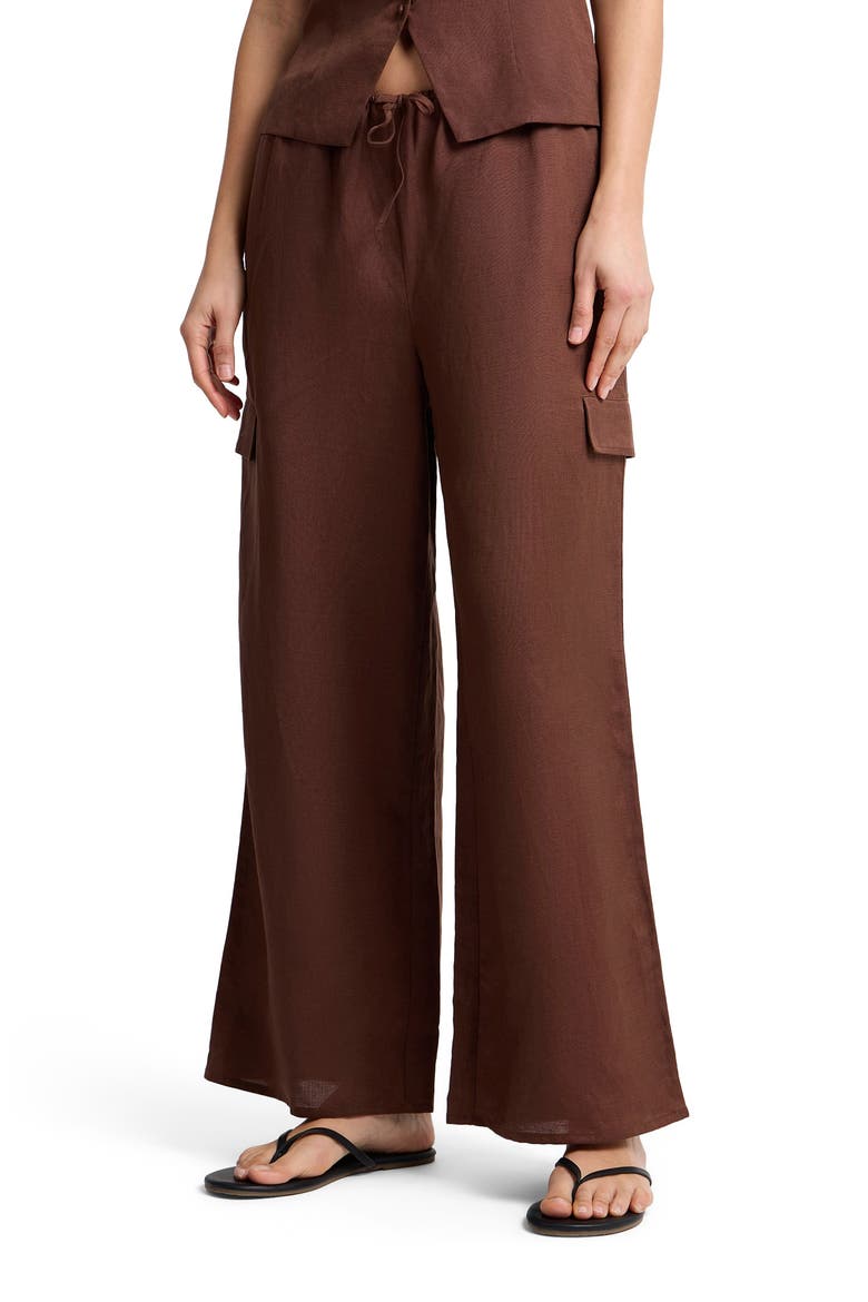 Air Linen Cargo Pant, Alternate, color, Brown