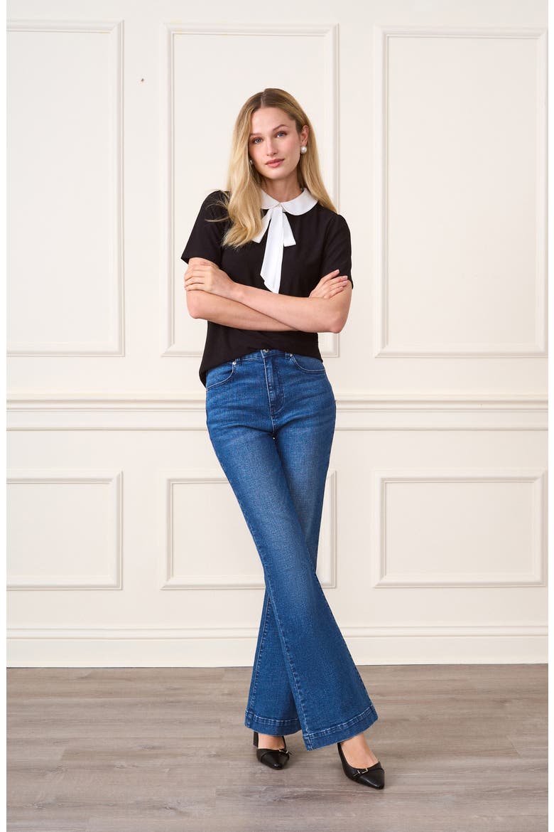 Tie Neck Top, Alternate, color, RICH BLACK