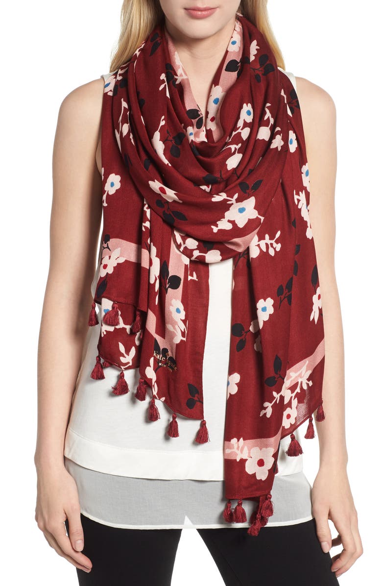 Kate Spade New York camellia scarf, Main, color,