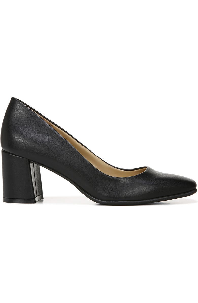 Naturalizer Warner Square Toe Pump - Wide Width Available, Alternate, color, Black Smooth