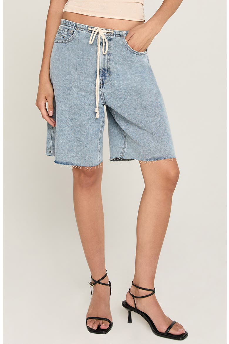 Dani Berlin Tie Waist Denim Shorts, Main, color, BERLIN