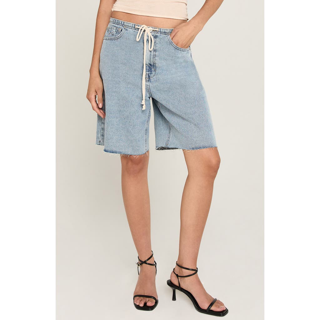 Unpublished Dani Berlin Tie Waist Denim Shorts In Blue