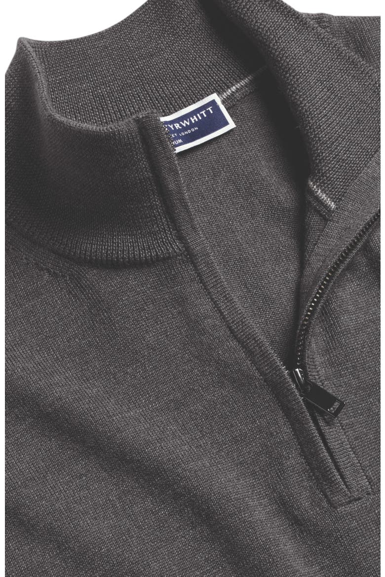 Pure Merino Zip Neck Sweater, Alternate, color, Grey