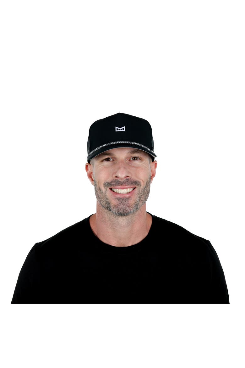 Odysea Rope Bulls Icon Hydro Performance Snapback Hat, Alternate, color, BLACK