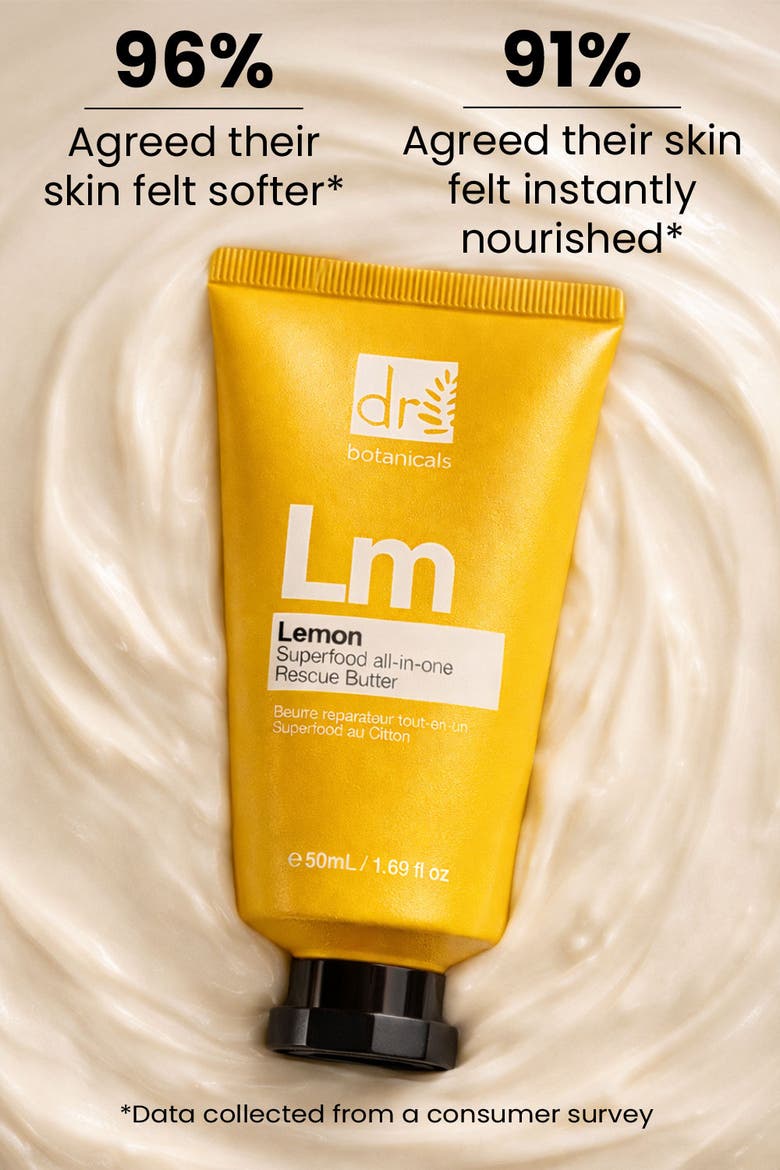 Lemon Superfood All-In-One Rescue Butter 50ml for Anti-Aging, Brightening, Alternate, color, White