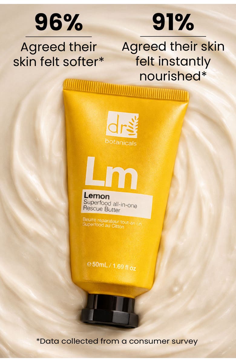 DR BOTANICALS Lemon Superfood All-In-One Rescue Butter 50ml, Alternate, color, White