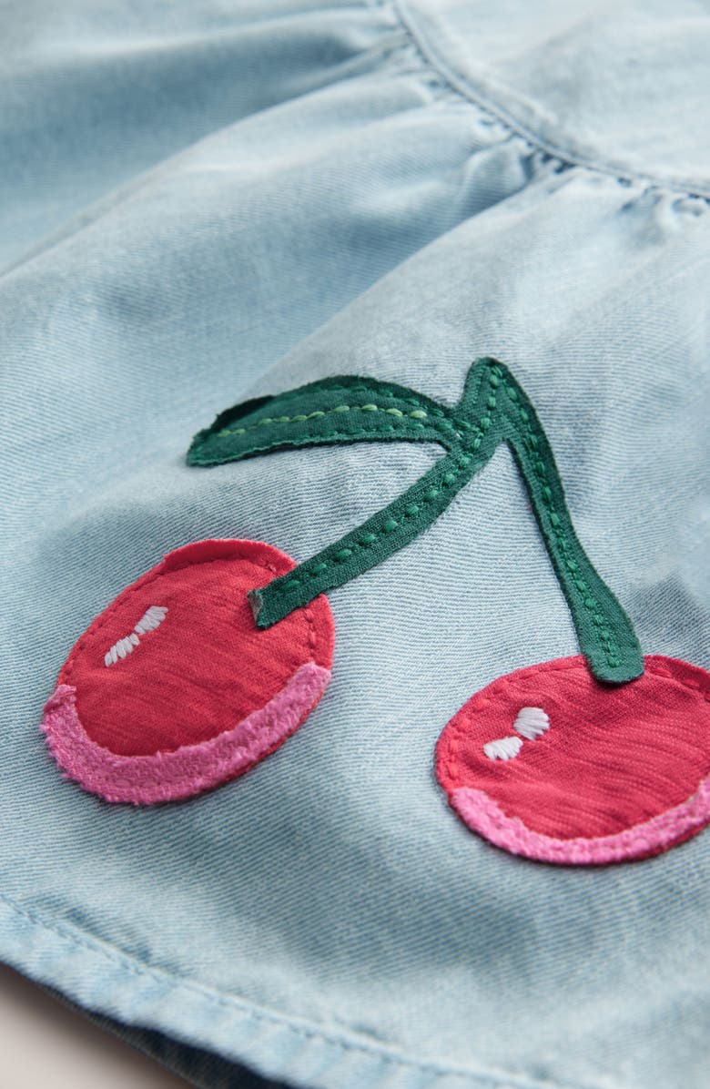 NEXT Kids' Cherry Appliqué Sleeveless Denim Top & Shorts Set, Alternate, color, 