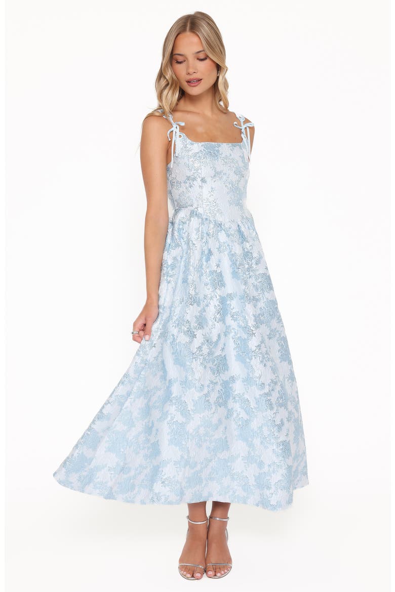 Marcelline Floral Brocade Cocktail Dress, Alternate, color, BLUE BROCADE