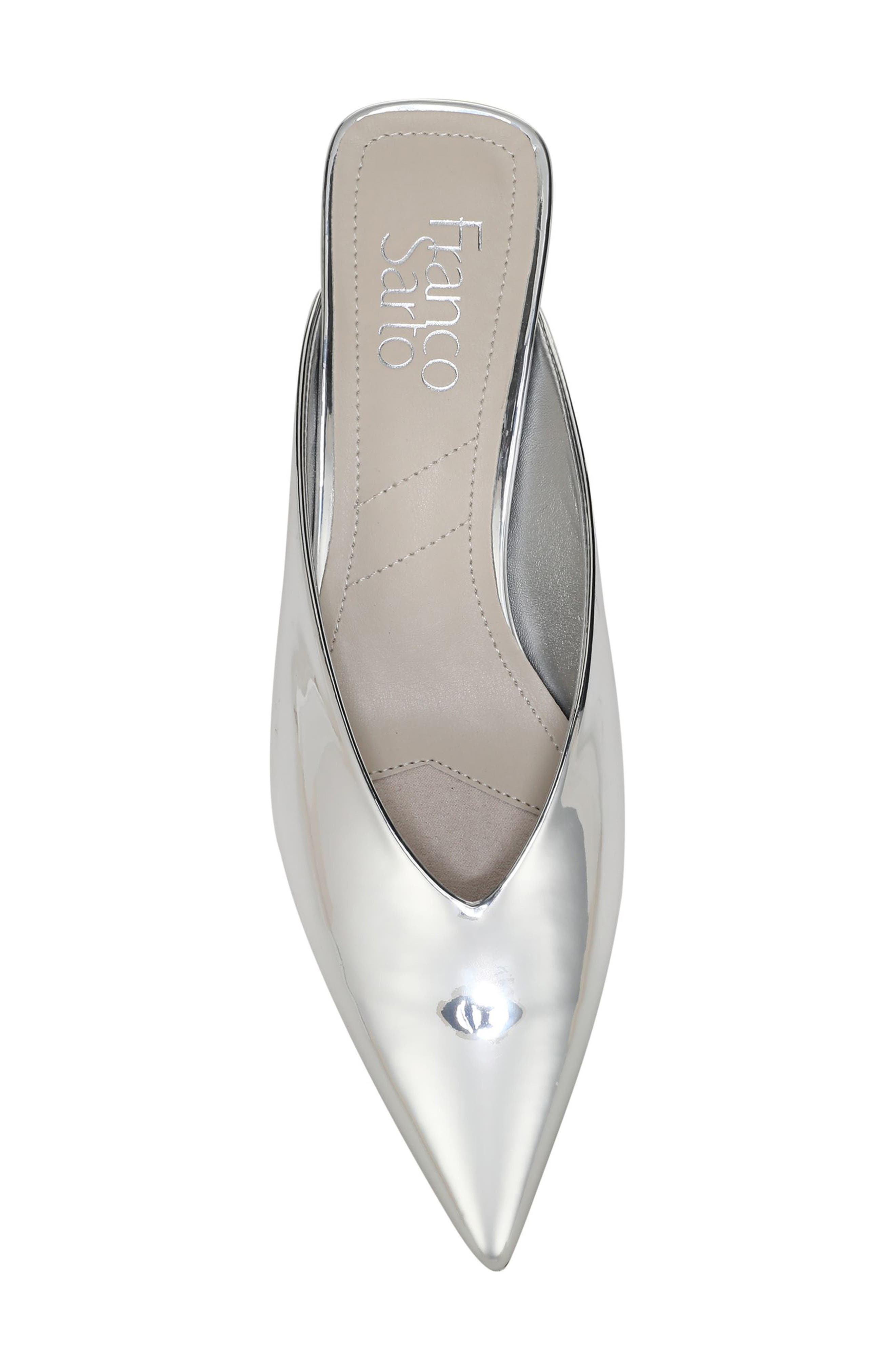 Franco Sarto Jayda Kitten Heel Mule, Alternate, color, Silver