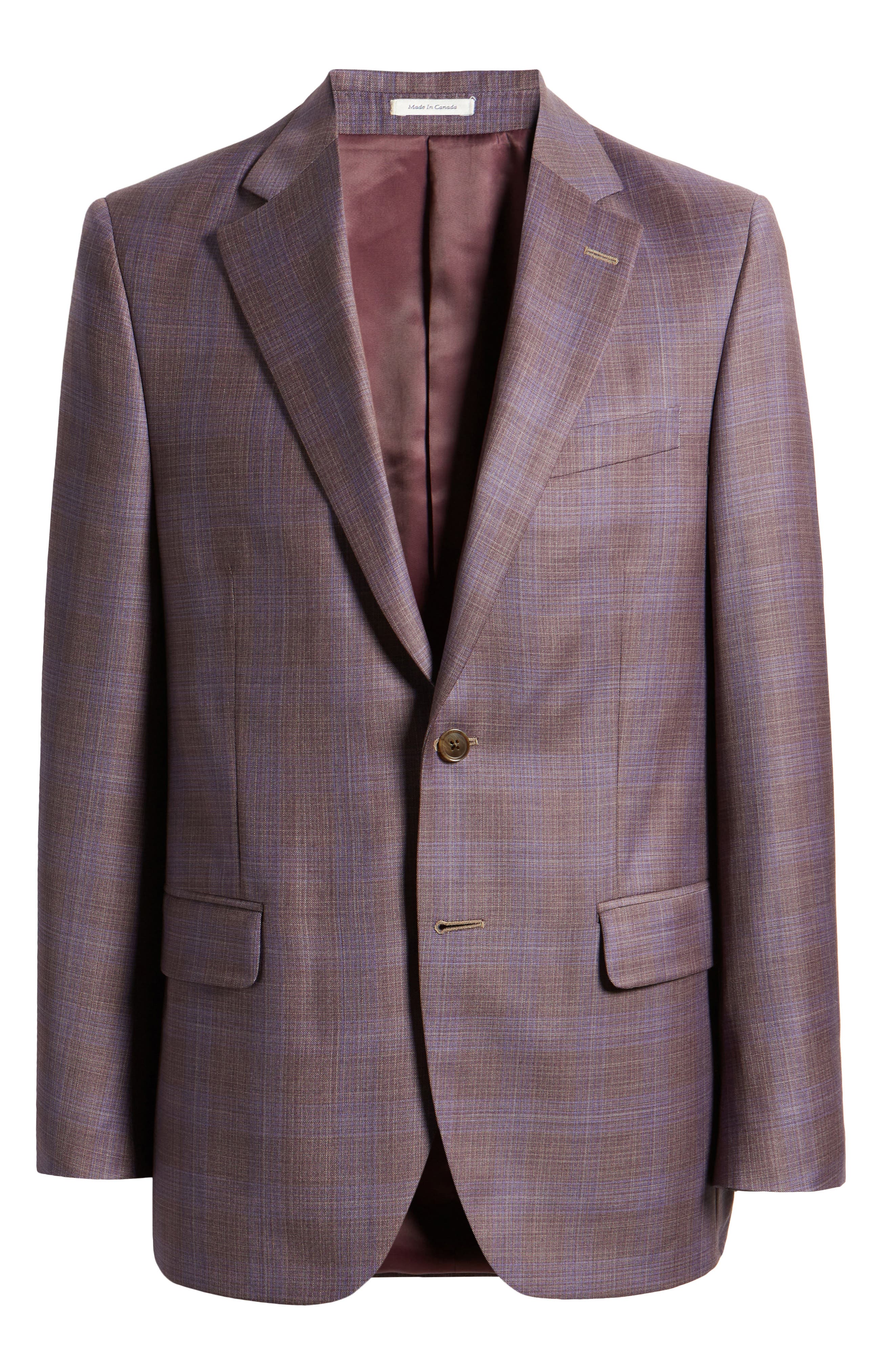 Tailored Fit Plaid Wool Sport Coat