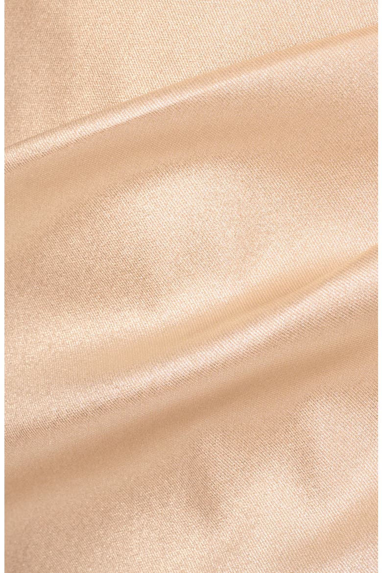 Foiled Stretch Mikado Cocktail Dress, Alternate, color, CHAMPAGNE/ GOLD