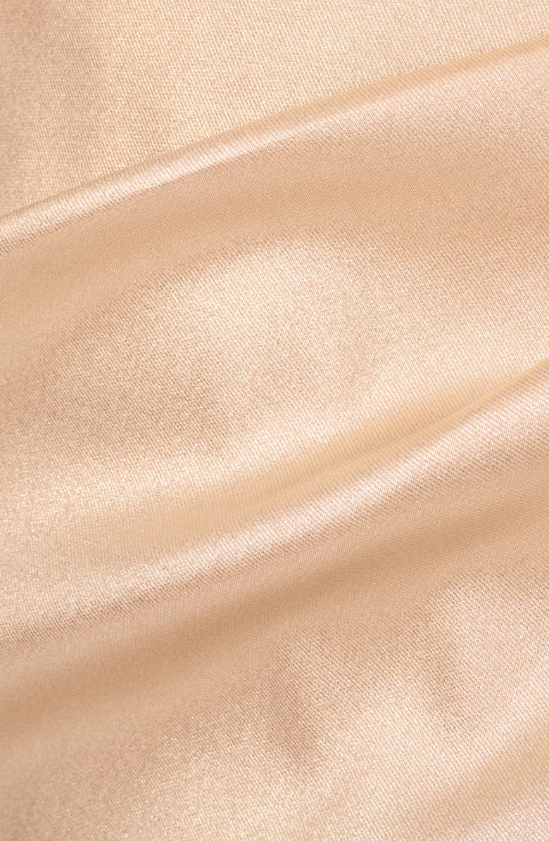 Aidan Mattox by Adrianna Papell Foiled Stretch Mikado Cocktail Dress, Alternate, color, Champagne/ Gold