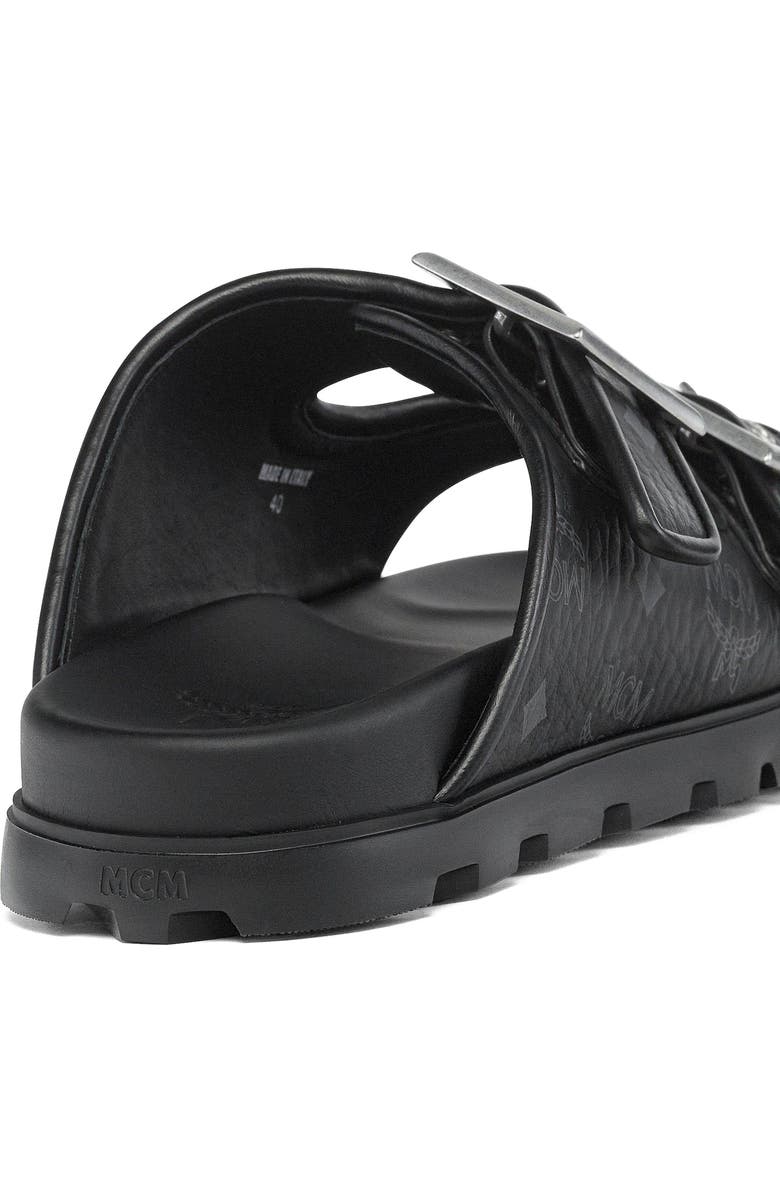MCM Sandals in Visetos, Alternate, color, Black