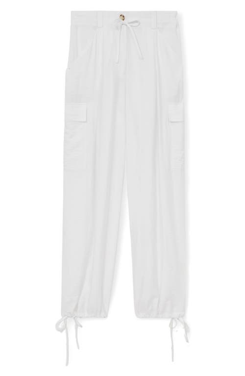 Reiss White Drawstring Tie-cuff Cargo Trousers In White