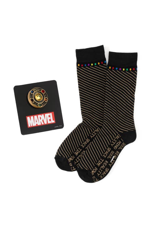 Infinity Stone Crew Socks & Lapel Pin Set
