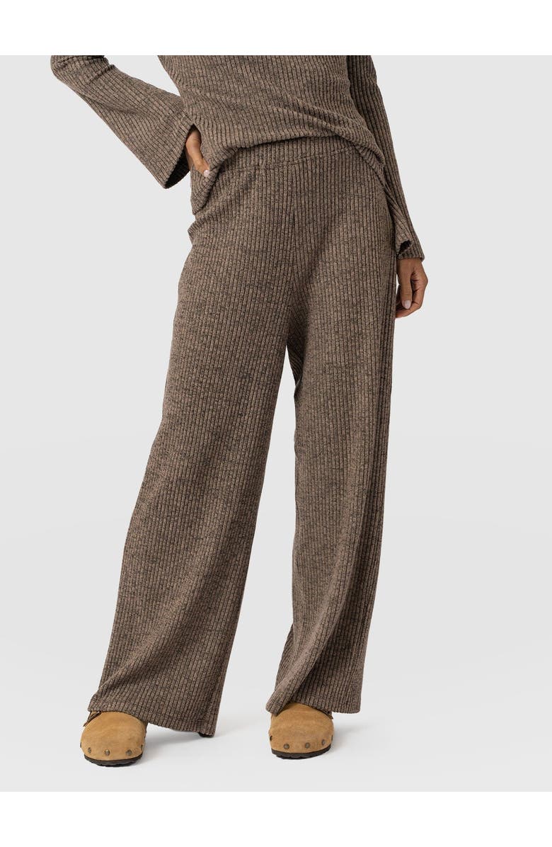 Saint + Sofia Victory Rib Wide Leg Pant, Alternate, color, Beige