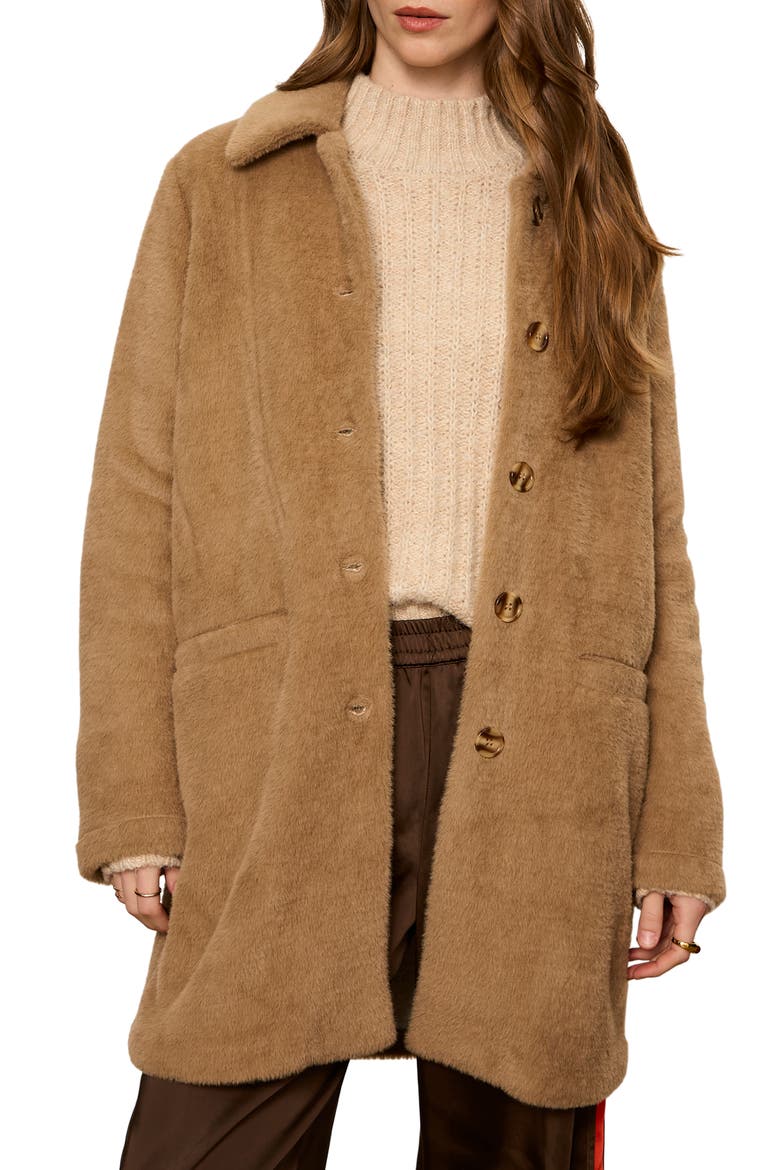 Upside Faux Fur Jacket, Alternate, color, HOT COCOA BROWN