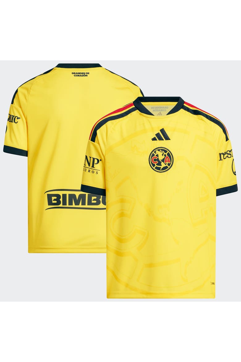 Youth adidas Yellow Club America 2026/27 Home Replica Jersey, Main, color, Yellow