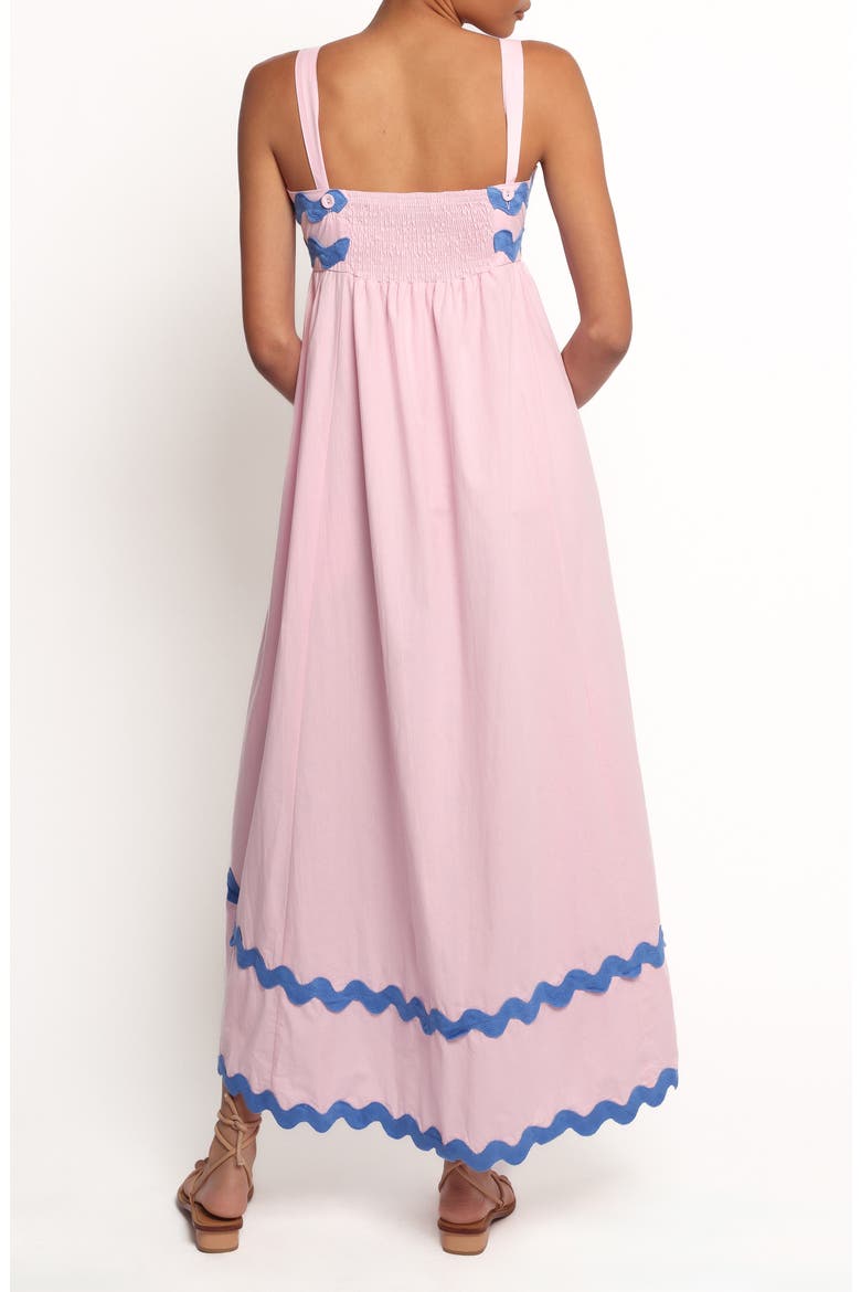 Reece Rickrack Trim Midi Dress, Alternate, color, PINK/BLUE TRIM